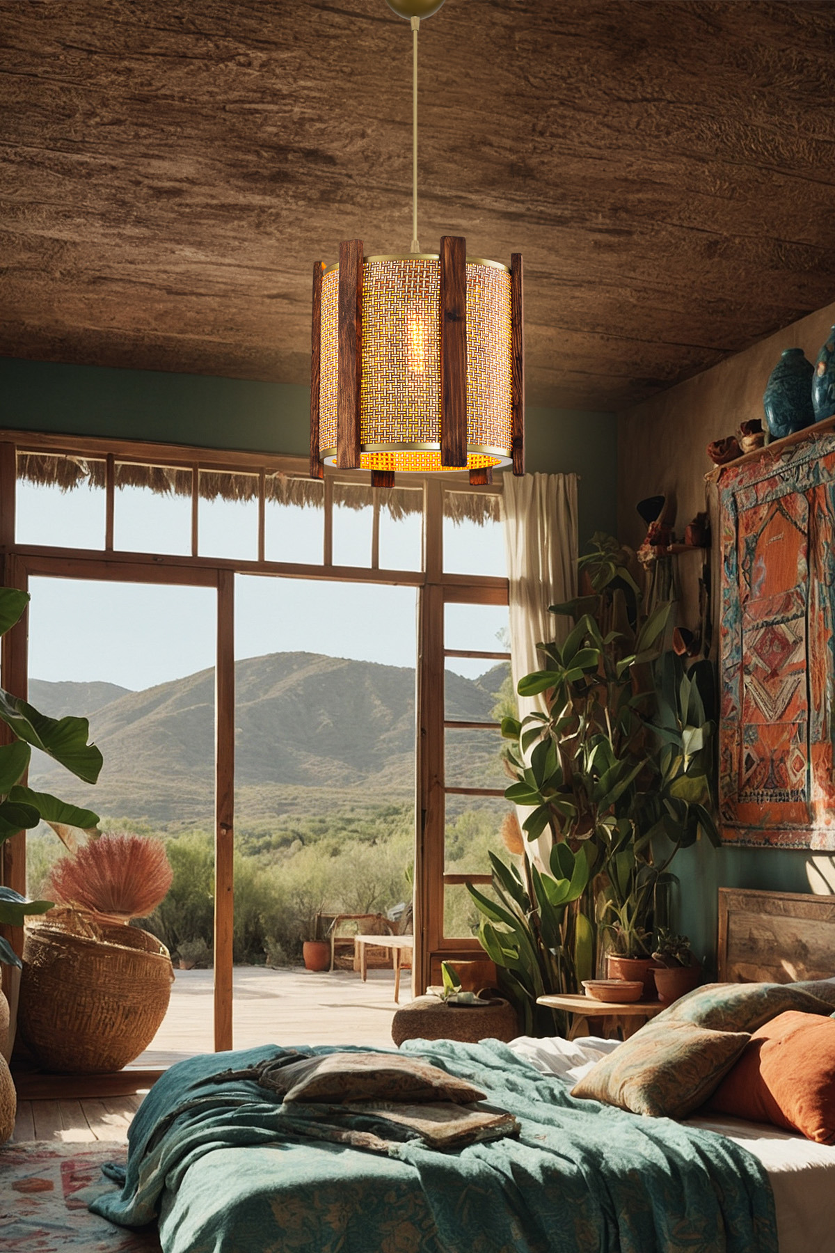 ASZ.1901 - Lidya Sarkıt Ahşap & Kahve Artı Desen Kumaş